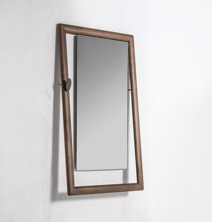 Durame - Oblique - Specchio sospeso o specchio a figura intera con cornice in massello