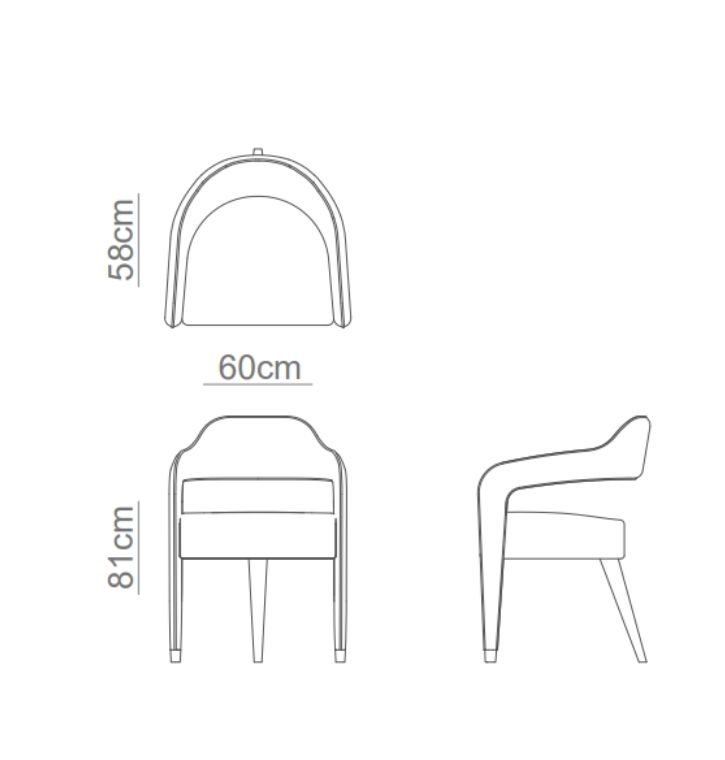 INVICTA Dining chair technical drawing