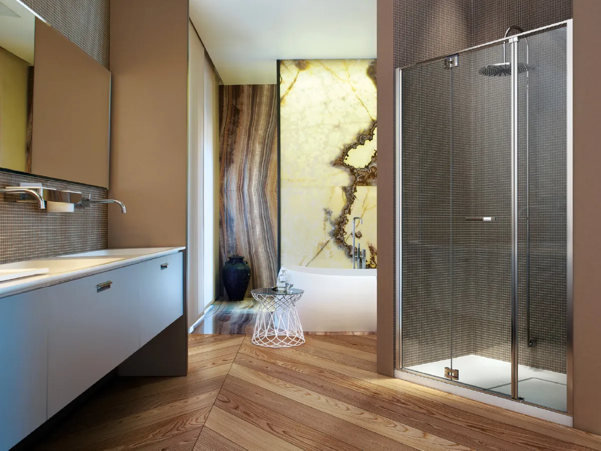 Vismaravetro - box doccia con porta pieghevole - collezione Replay