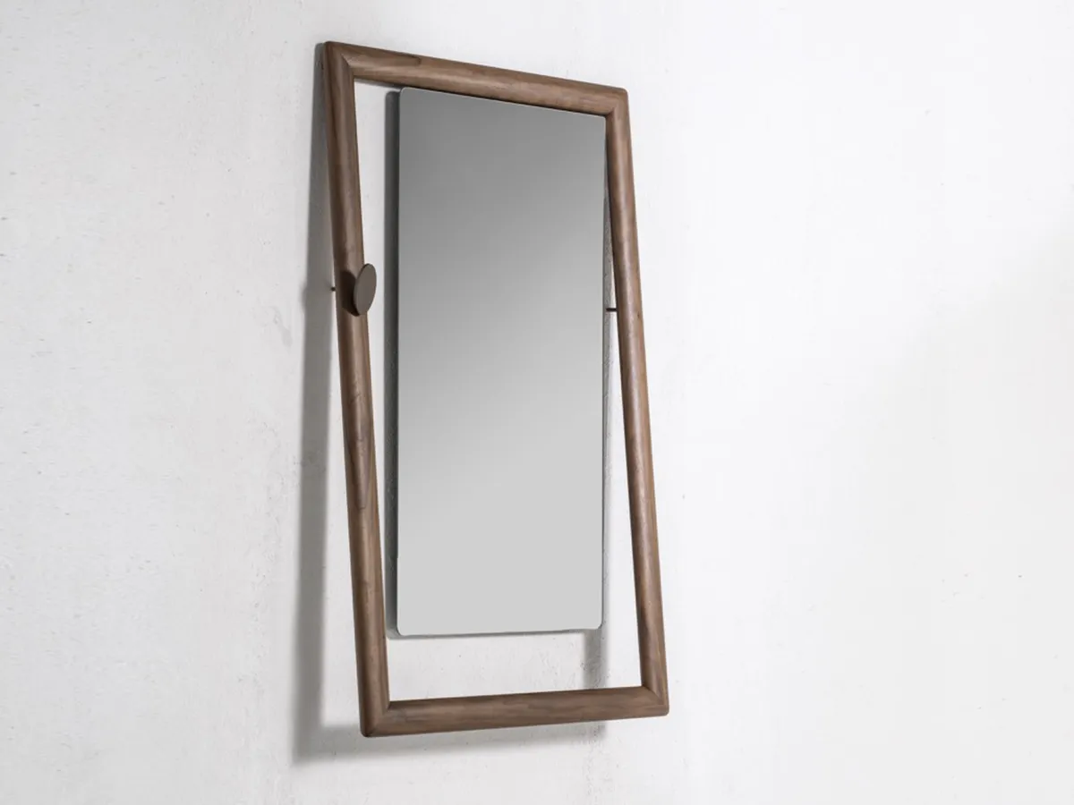 Durame - Oblique - Suspended mirror or full length mirror with solid wood frame
