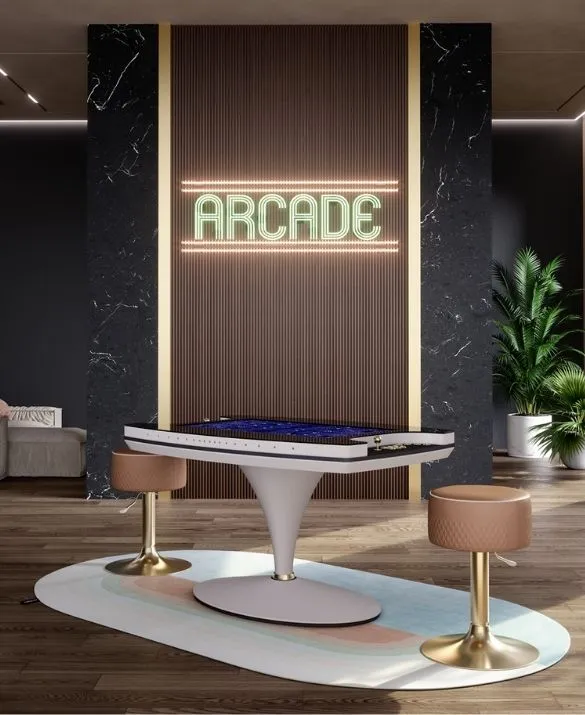 arcade cocktail table with stool for modern house
