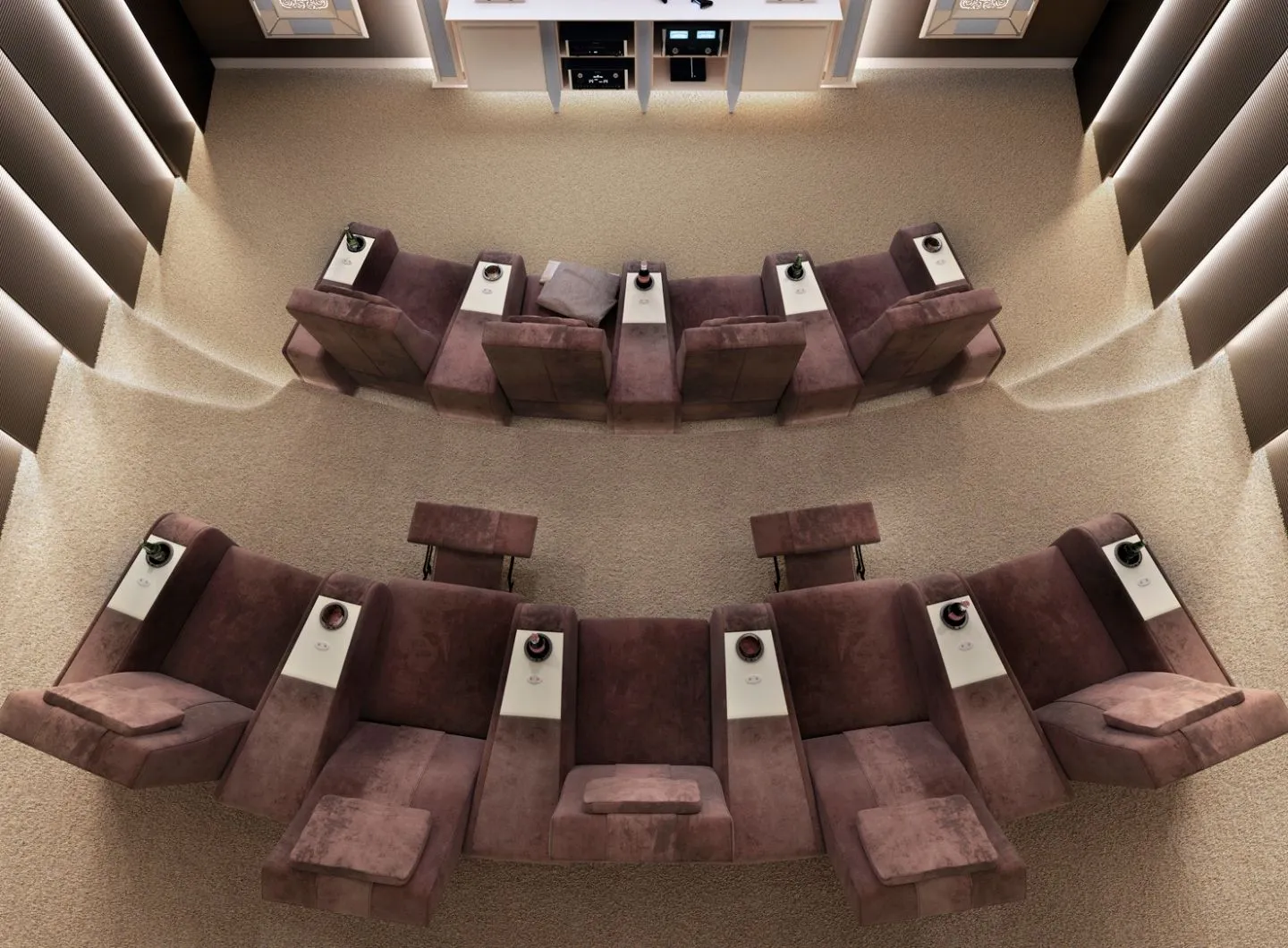 Home Cinema room with Comfort seating by Vismara Design