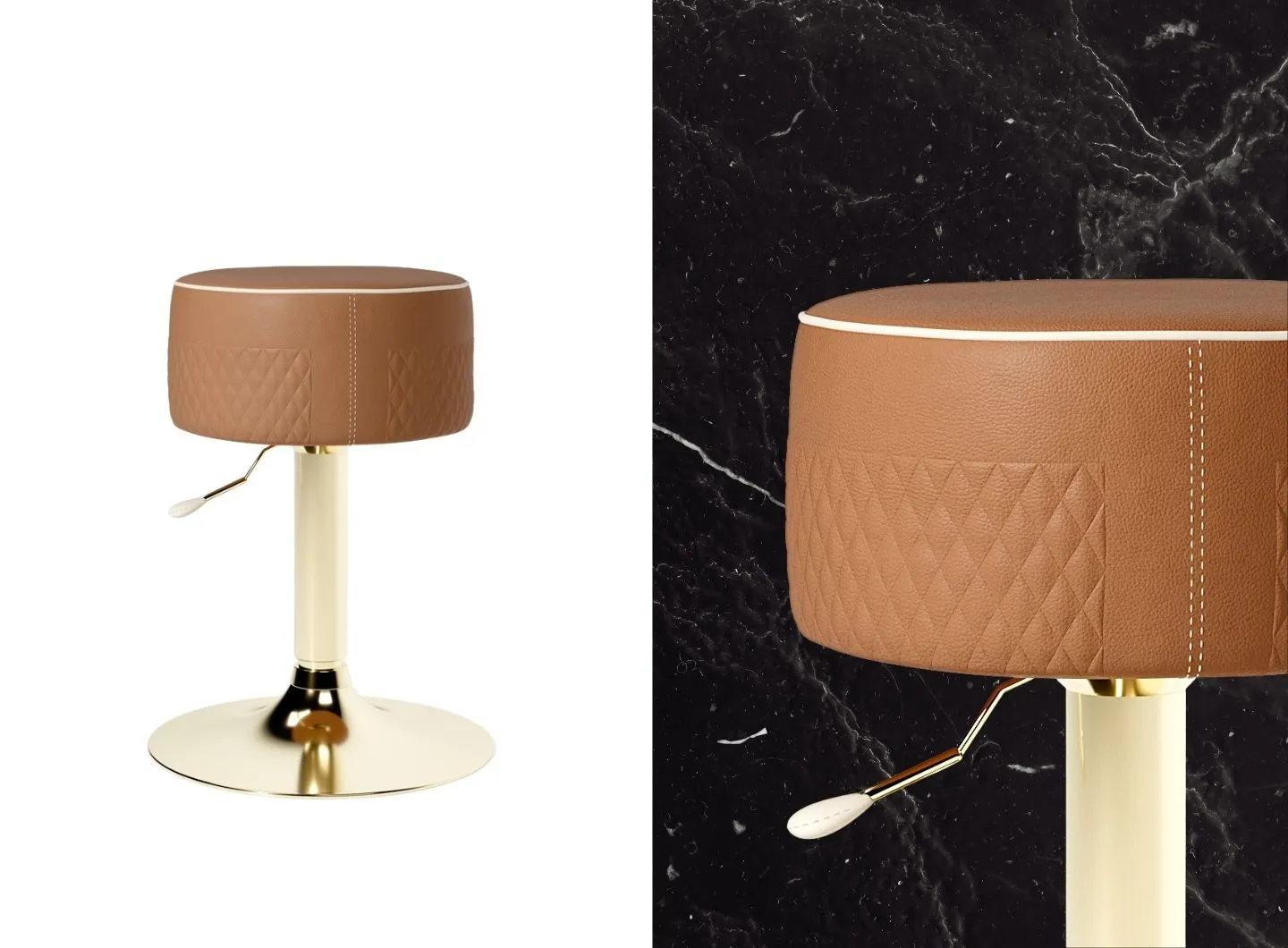 Vismara Design - Astro swivel leather stool