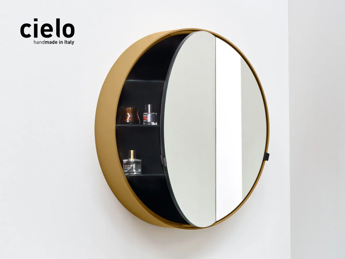 Round Box mirror cabinet, by Ceramica Cielo
