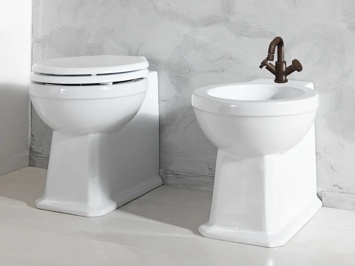 NEOCLASSICA back to wall bidet and pan | Salone del Mobile