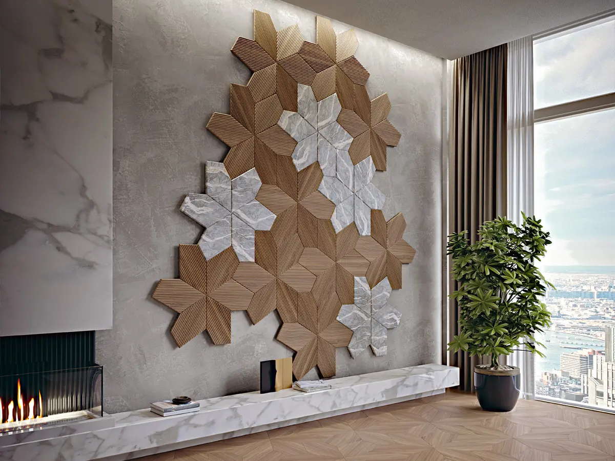 Rivestimenti Boiserie Modulari 3D Arte Brotto Mobili | Salone del Mobile