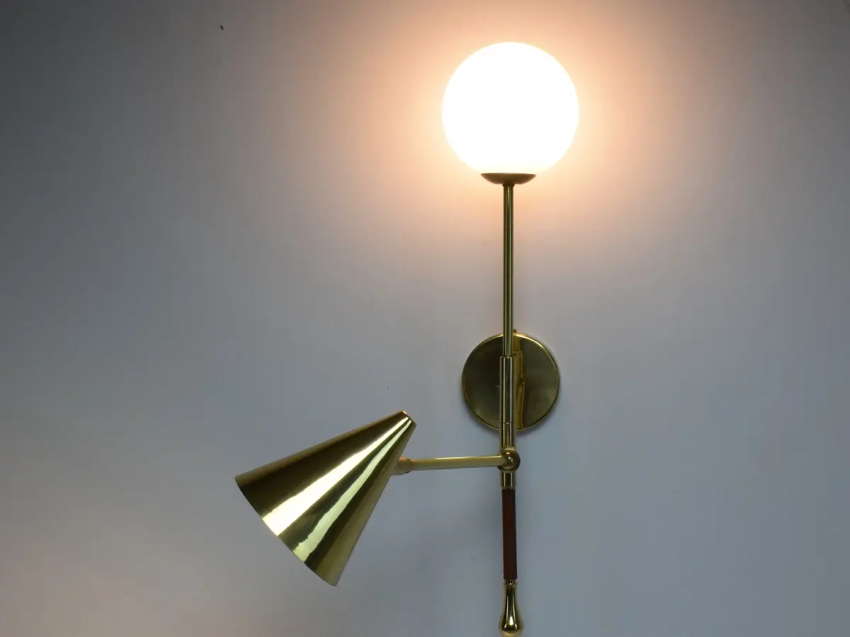 Salon Foot Lamp maison modèle 1light Marron FABRILAMP