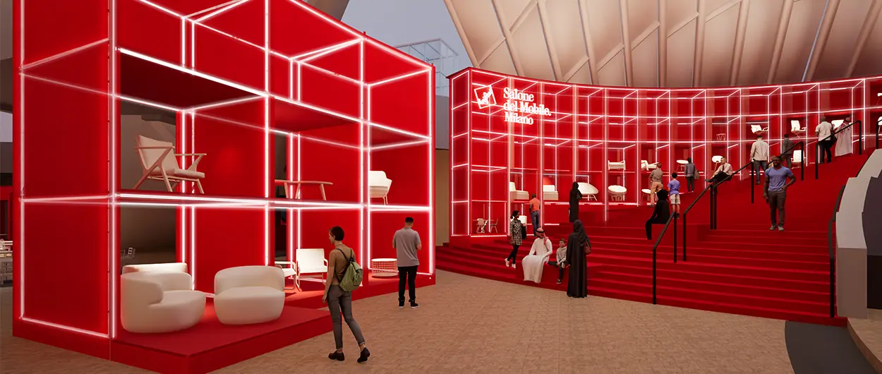 Red in progress. Salone del Mobile.Milano meets Riyadh