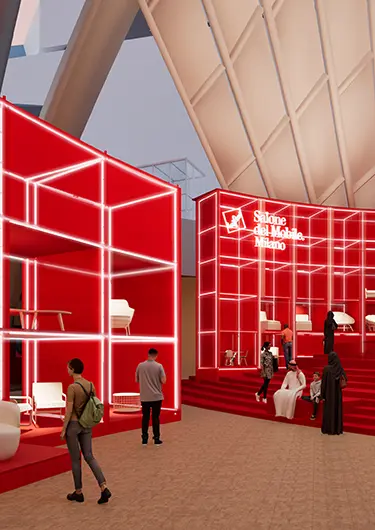 Red in progress. Salone del Mobile.Milano meets Riyadh